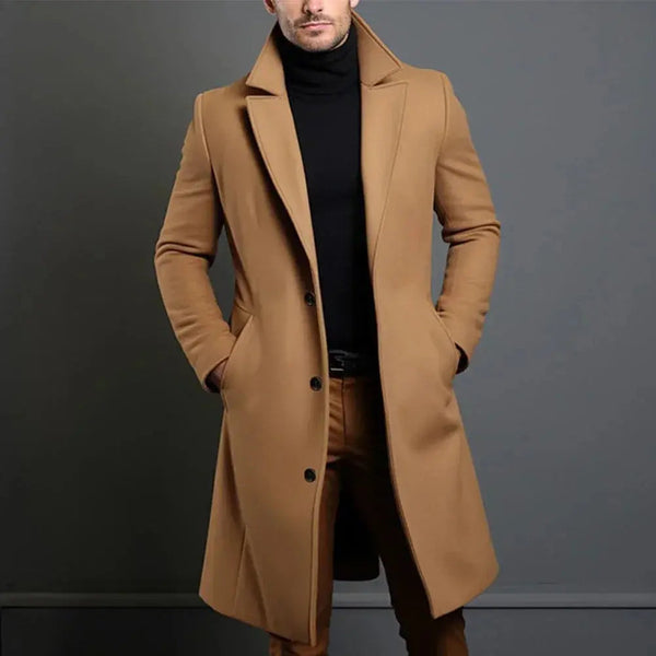 Hayes - Men's Slim Fit Notch Lapel Overcoat