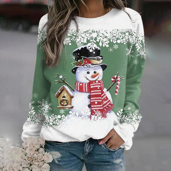 Isadora - Women's Snowman Print Christmas Sweater