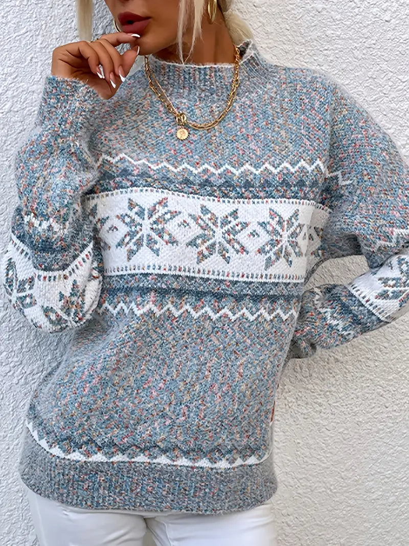 Jacinta - Women's Snowflake Knit Christmas Sweater