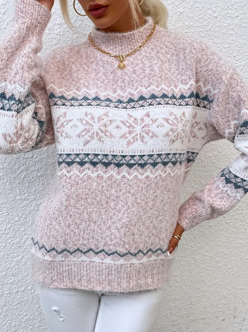 Jacinta - Women's Snowflake Knit Christmas Sweater