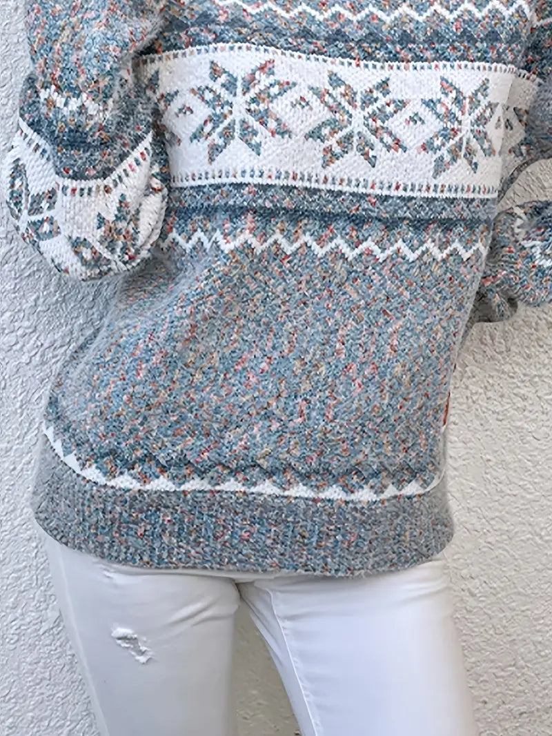 Jacinta - Women's Snowflake Knit Christmas Sweater