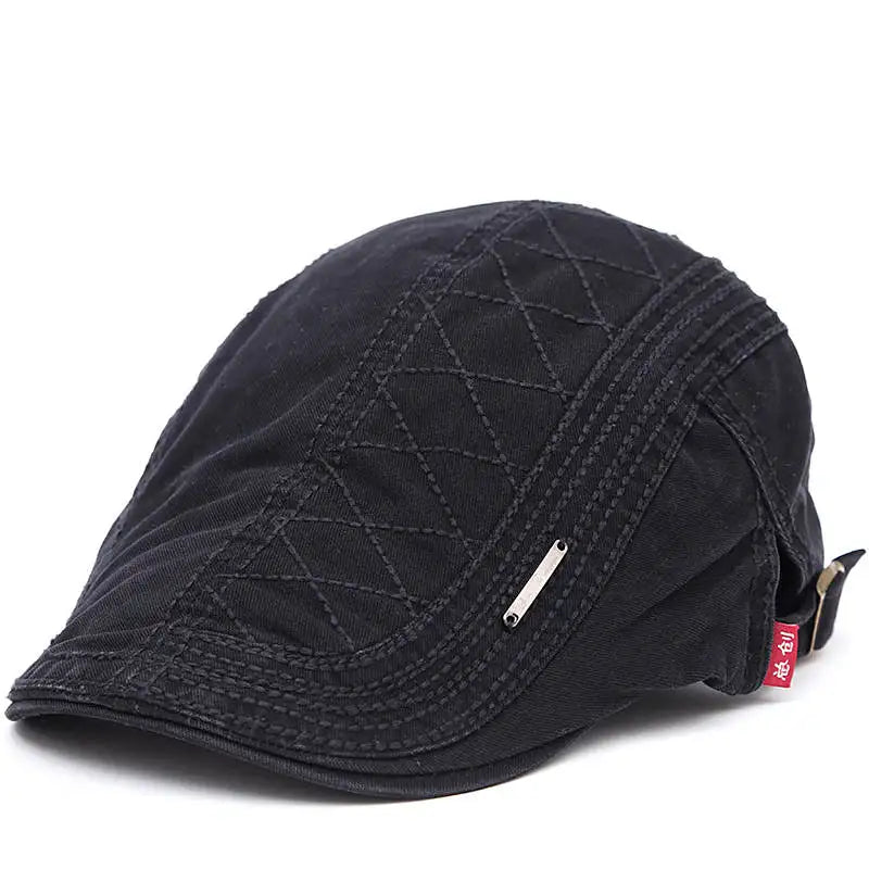 Kendra - Women's Quilted Cotton Flat Cap