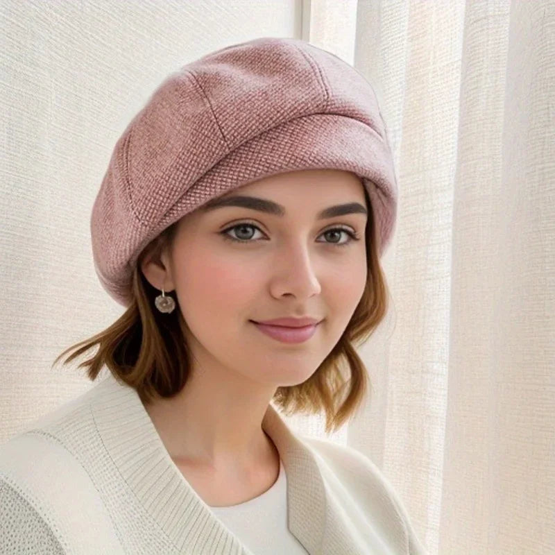 Lark - Women's Houndstooth Knit French Beret