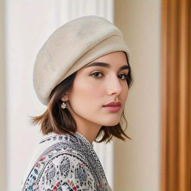 Lark - Women's Houndstooth Knit French Beret