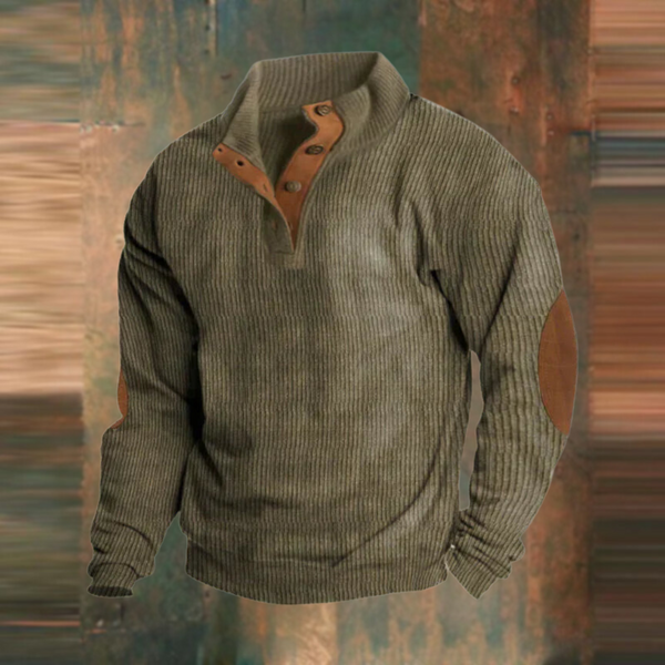 Leopold - Men's Ribbed Knit Button Collar Sweater