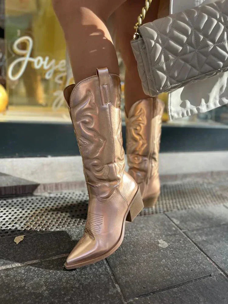 Lilian - Women's Metallic Western Cowboy Boots