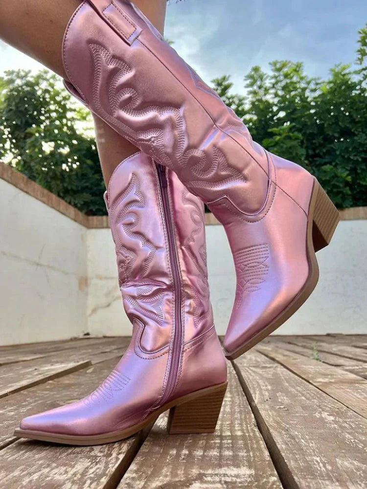 Lilian - Women's Metallic Western Cowboy Boots