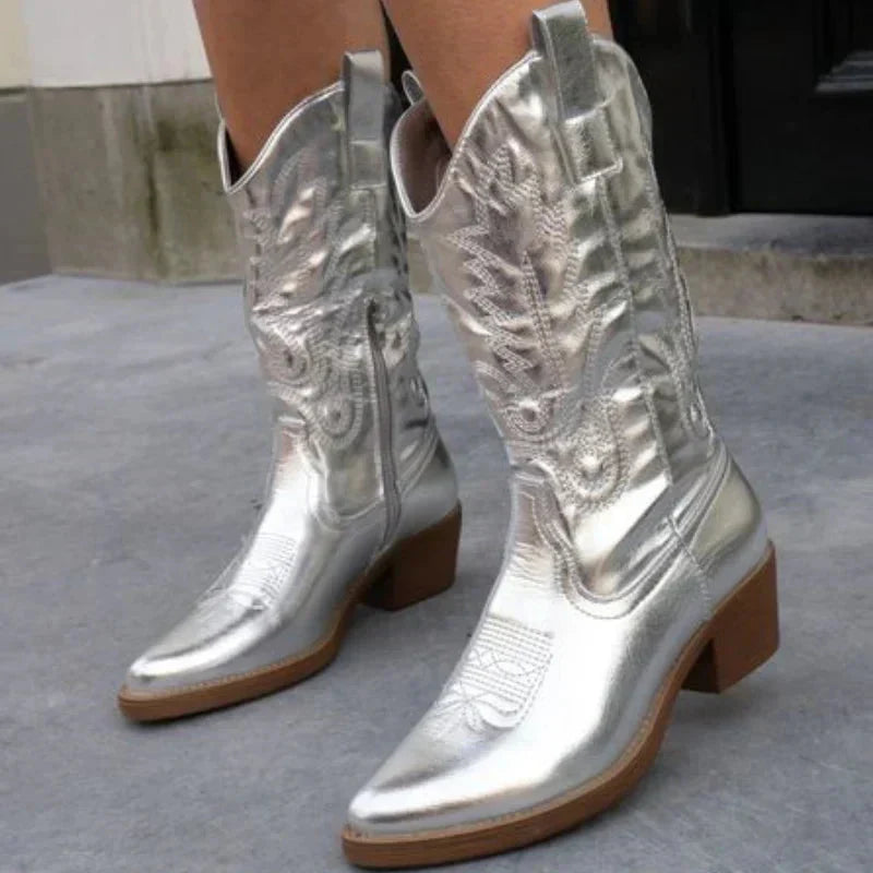 Lilian - Women's Metallic Western Cowboy Boots