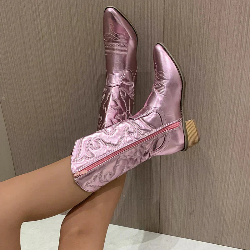 Lilian - Women's Metallic Western Cowboy Boots
