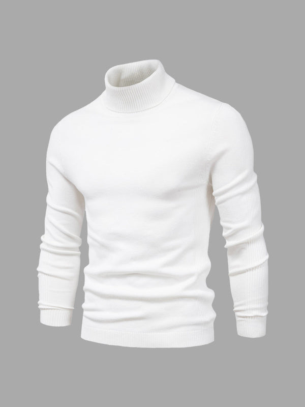 Llewellyn - Men's Ribbed Knit Roll Neck Sweater