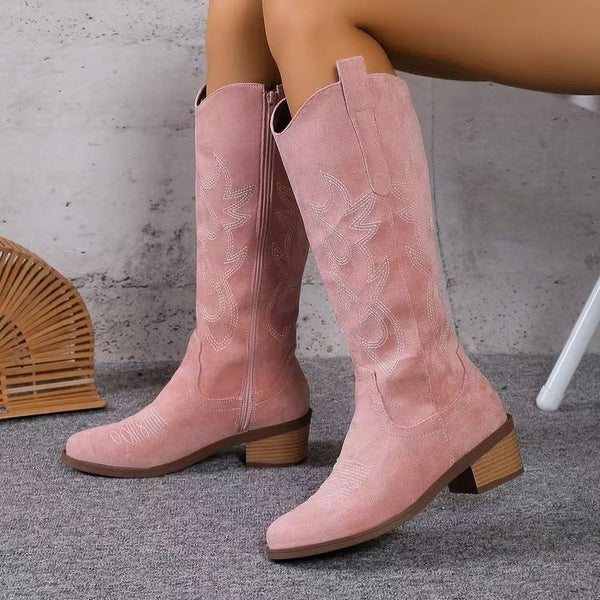 Magnolia - Women's Western Block Heel Knee Boots