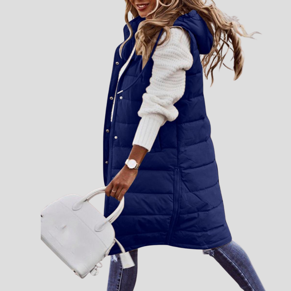 Marguerite - Women's Long Hooded Puffer Vest