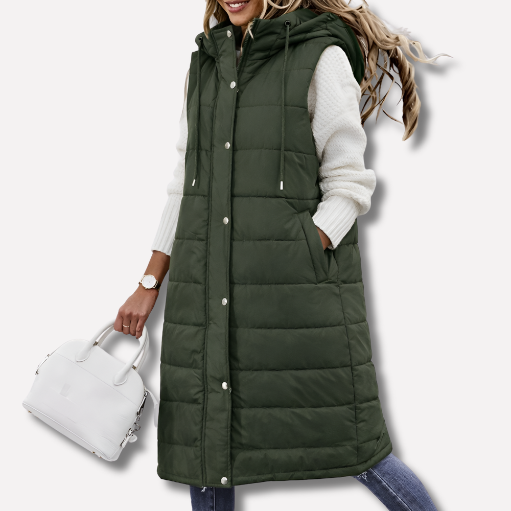 Marguerite - Women's Long Hooded Puffer Vest