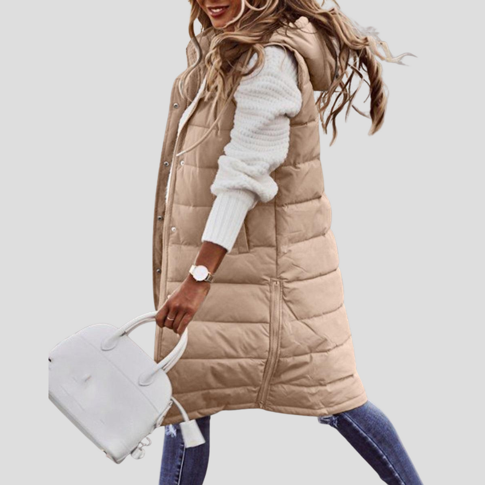 Marguerite - Women's Long Hooded Puffer Vest