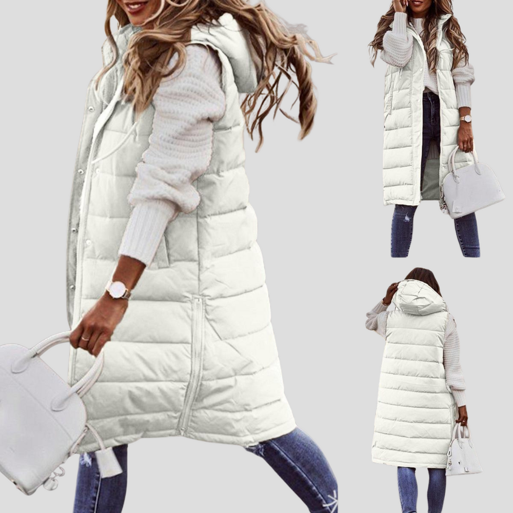 Marguerite - Women's Long Hooded Puffer Vest