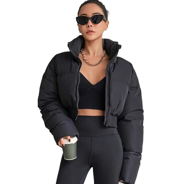 Matilde - Women's Cropped Stand Collar Puffer Jacket