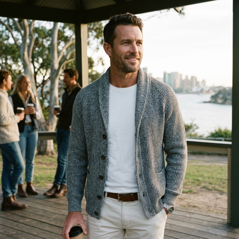 Maxfield - Men's Shawl Collar Button Up Cardigan