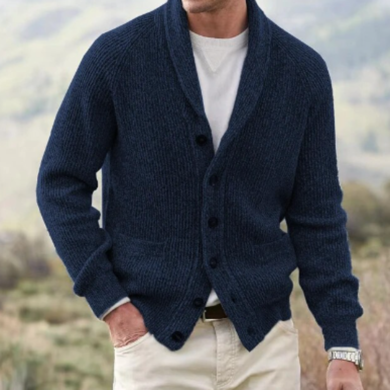 Miles - Men's Vintage Button Up Knit Cardigan