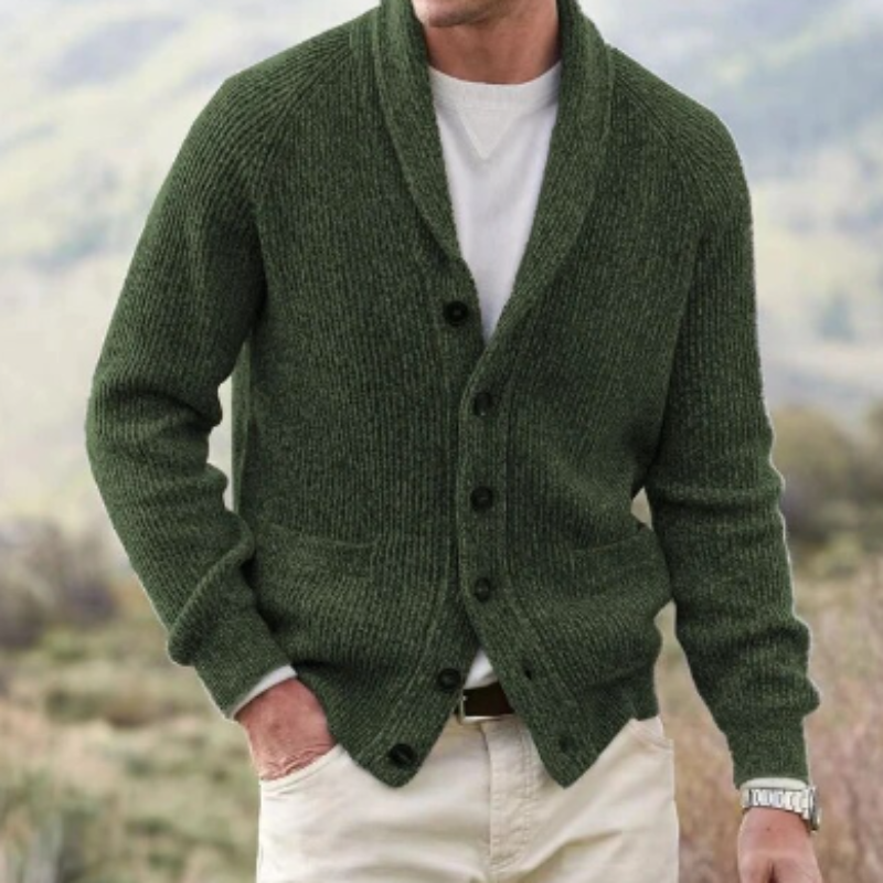 Miles - Men's Vintage Button Up Knit Cardigan