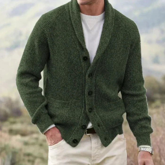 Miles - Men's Vintage Button Up Knit Cardigan