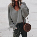 Minerva - Women's Oversized Slouchy V Neck Sweater