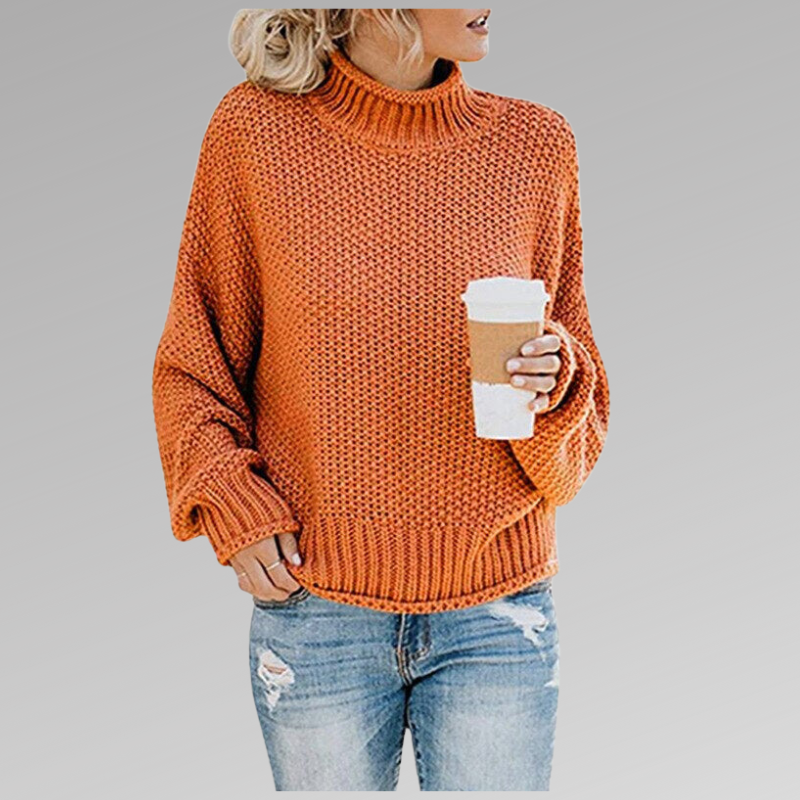Mirabel - Women's Chunky Knit Mock Neck Sweater