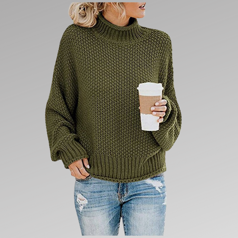 Mirabel - Women's Chunky Knit Mock Neck Sweater
