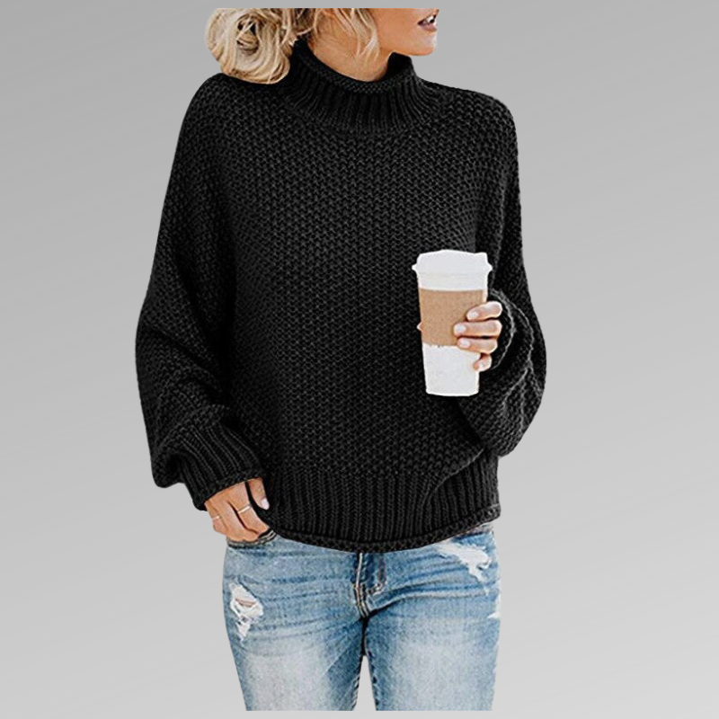 Mirabel - Women's Chunky Knit Mock Neck Sweater