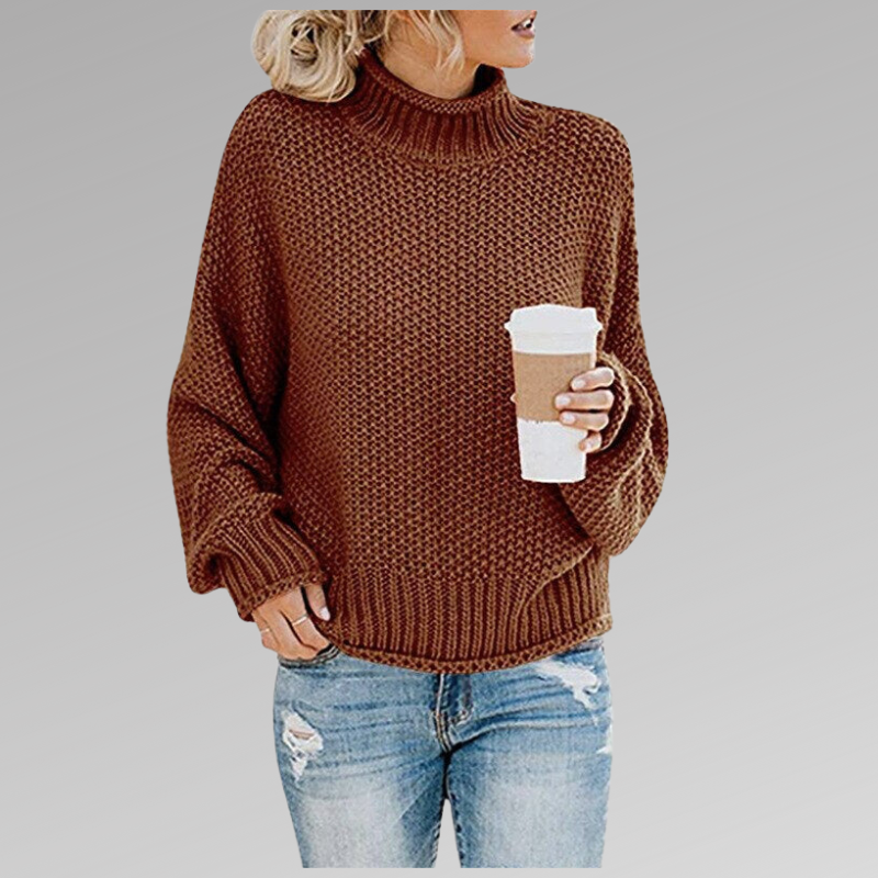 Mirabel - Women's Chunky Knit Mock Neck Sweater