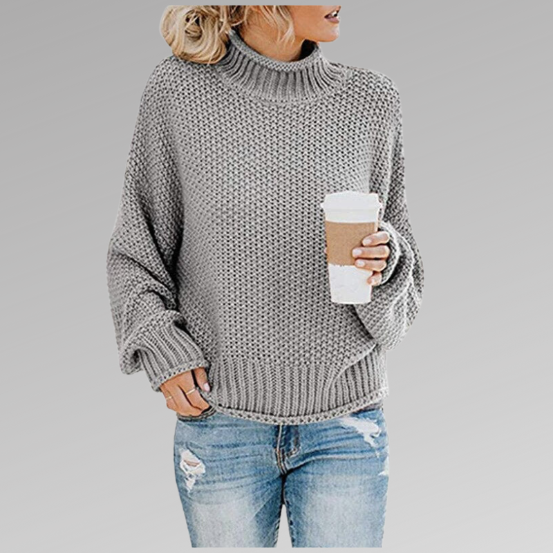 Mirabel - Women's Chunky Knit Mock Neck Sweater