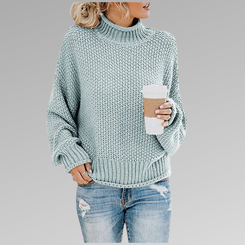 Mirabel - Women's Chunky Knit Mock Neck Sweater