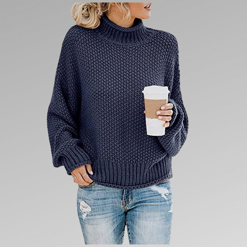 Mirabel - Women's Chunky Knit Mock Neck Sweater