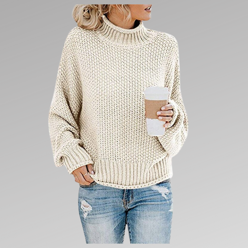 Mirabel - Women's Chunky Knit Mock Neck Sweater
