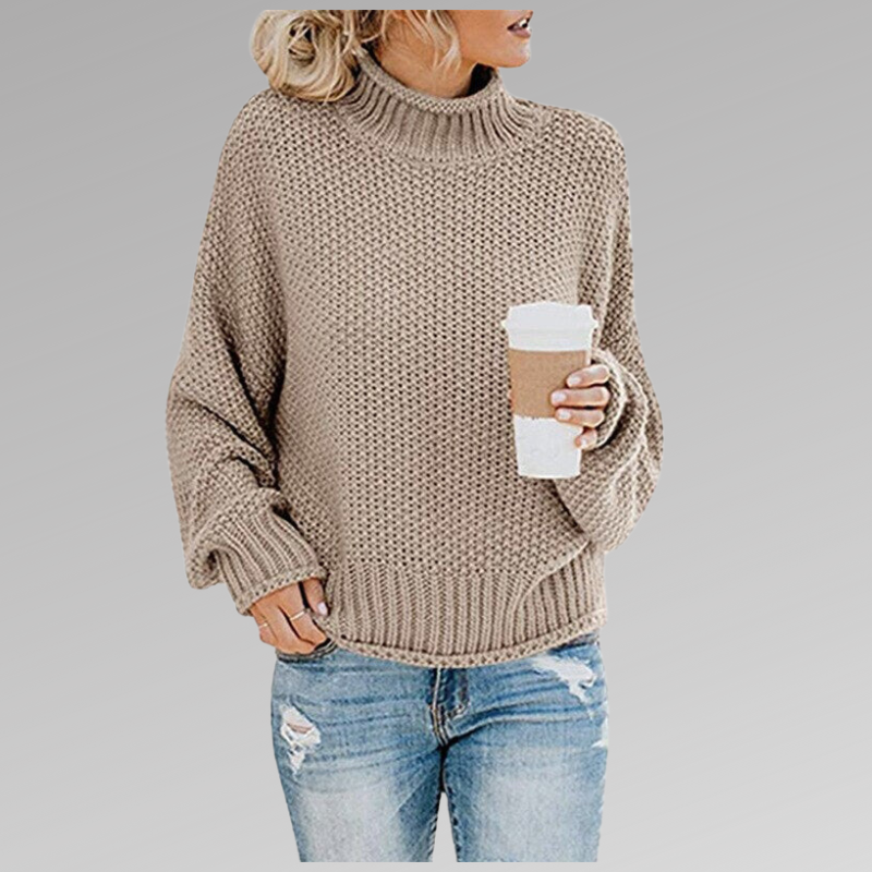 Mirabel - Women's Chunky Knit Mock Neck Sweater