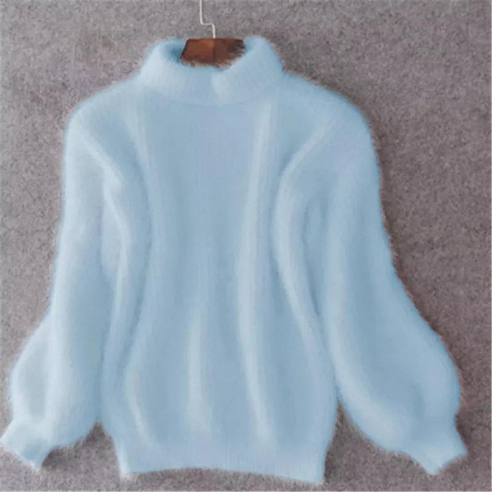 Miriam - Women's Fluffy Soft Mock Neck Sweater