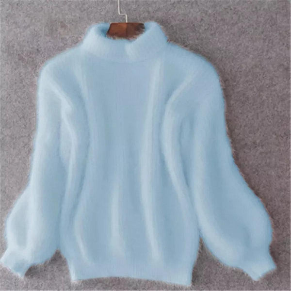 Miriam - Women's Fluffy Soft Mock Neck Sweater