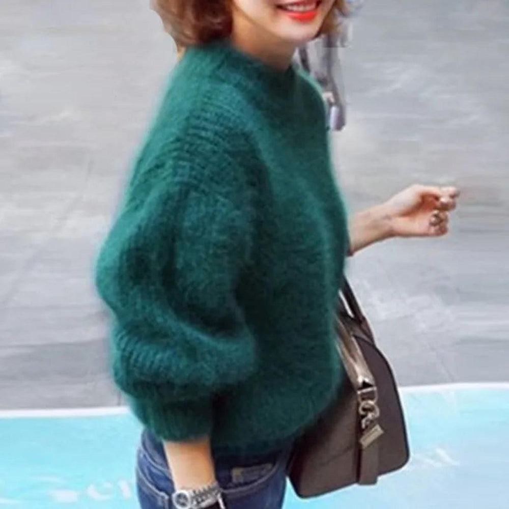 Miriam - Women's Fluffy Soft Mock Neck Sweater