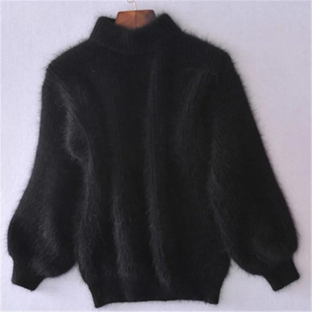 Miriam - Women's Fluffy Soft Mock Neck Sweater