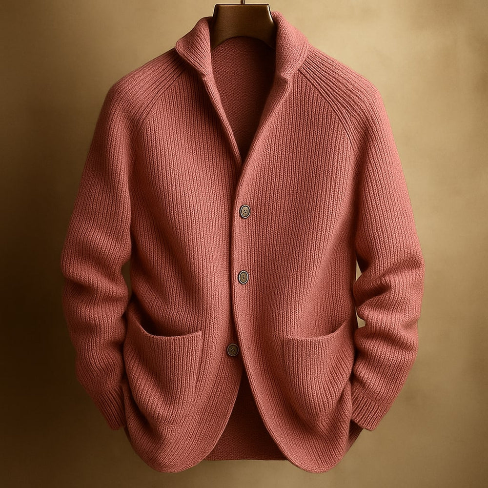 Montgomery - Men's Ribbed Knit Patch Pocket Cardigan