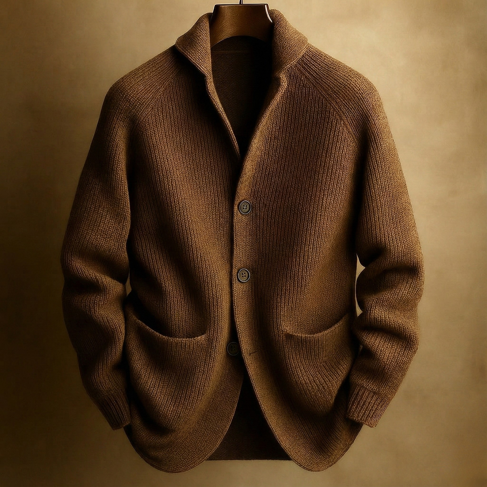 Montgomery - Men's Ribbed Knit Patch Pocket Cardigan
