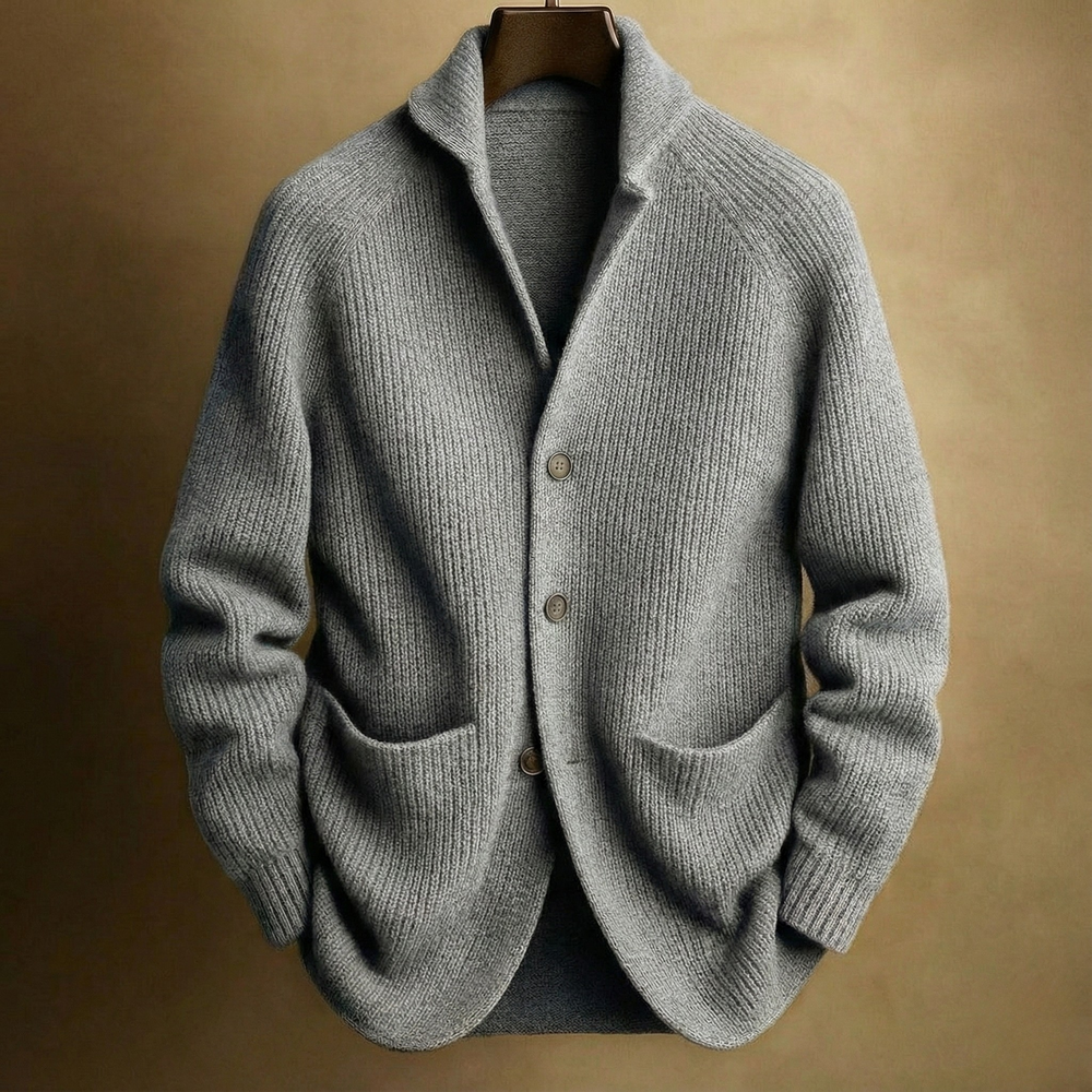 Montgomery - Men's Ribbed Knit Patch Pocket Cardigan