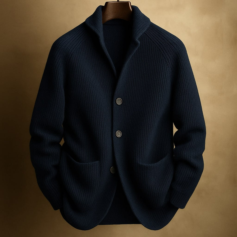 Montgomery - Men's Ribbed Knit Patch Pocket Cardigan