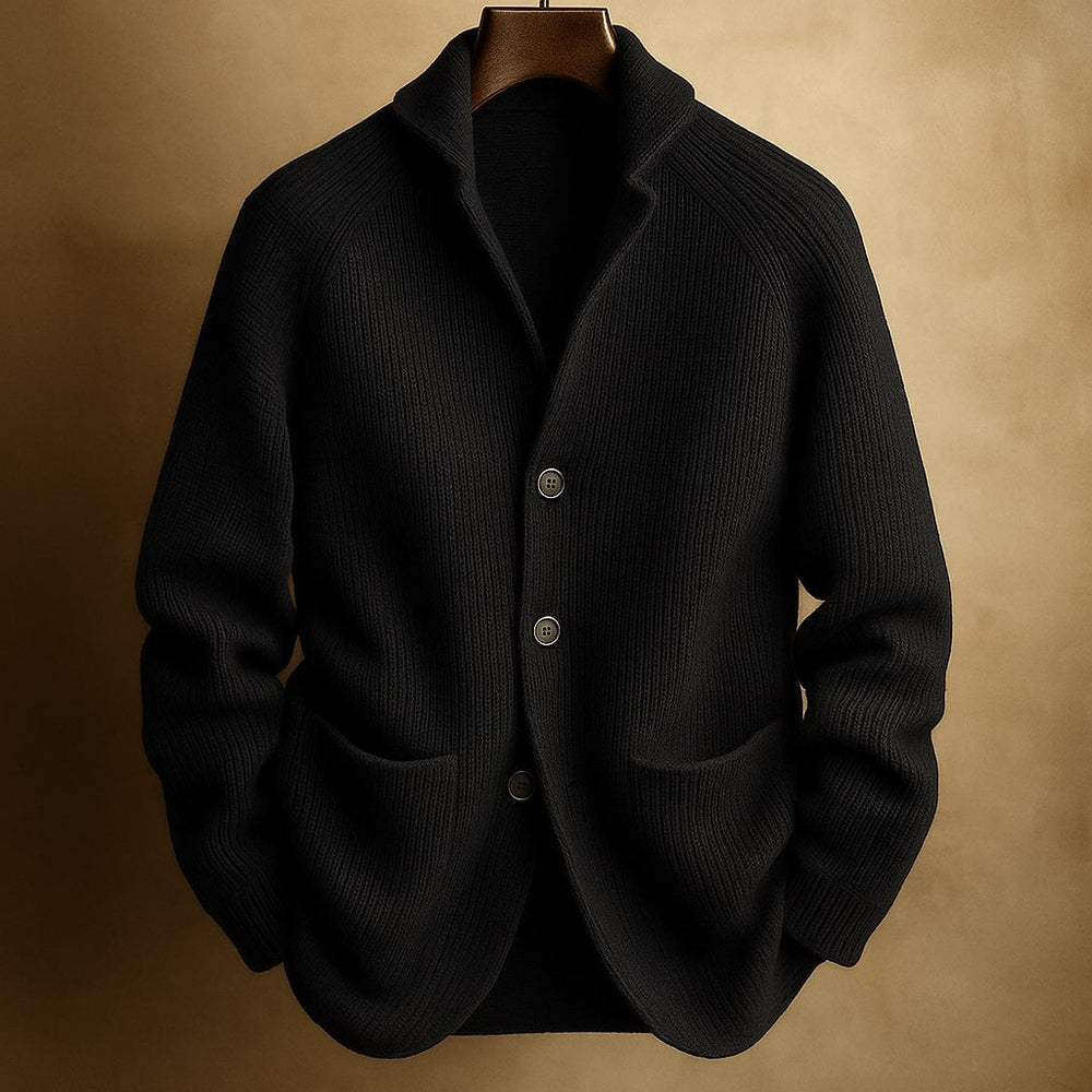 Montgomery - Men's Ribbed Knit Patch Pocket Cardigan