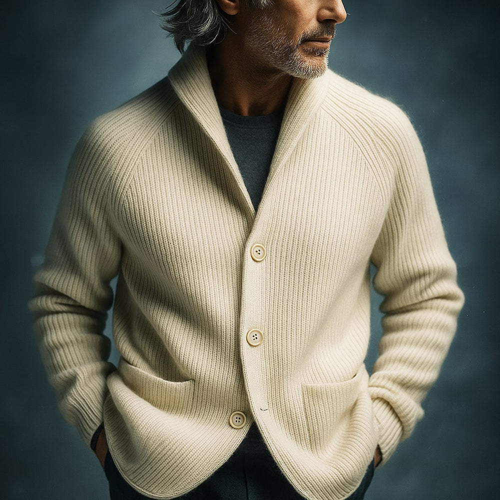 Montgomery - Men's Ribbed Knit Patch Pocket Cardigan