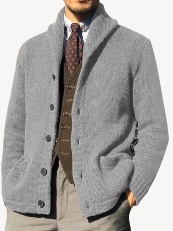 Mortimer - Men's Shawl Collar Longline Knit Cardigan