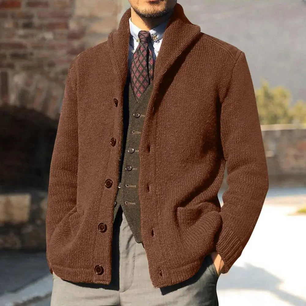 Mortimer - Men's Shawl Collar Longline Knit Cardigan