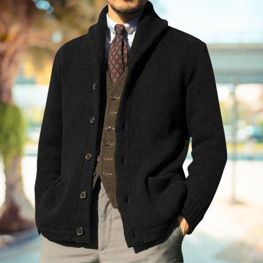 Mortimer - Men's Shawl Collar Longline Knit Cardigan
