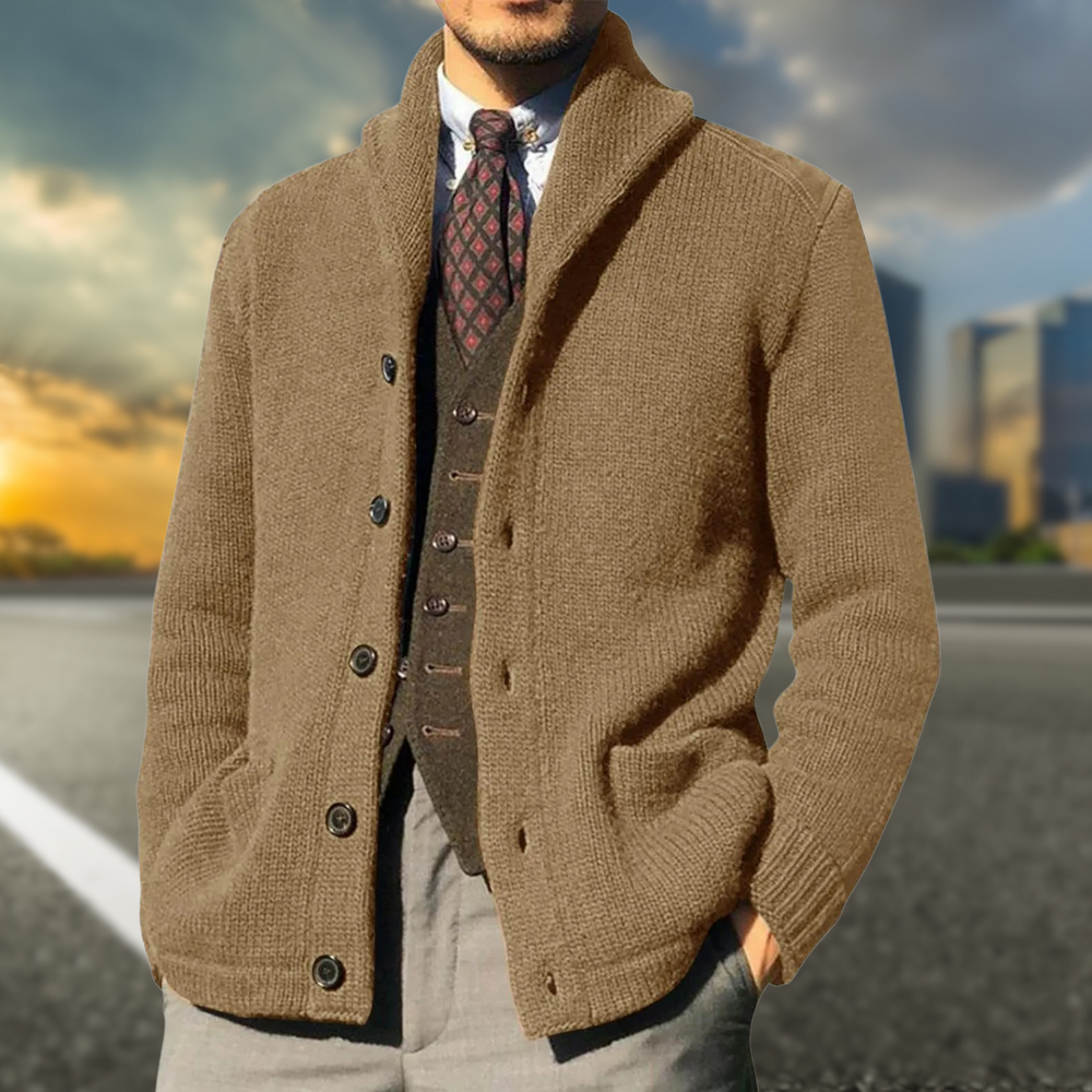 Mortimer - Men's Shawl Collar Longline Knit Cardigan