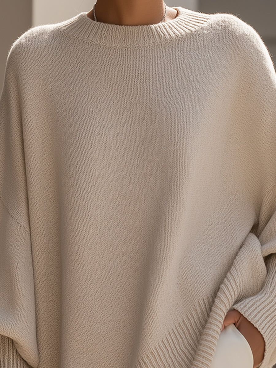Nadia - Women's Oversized Knit Poncho Cape Sweater