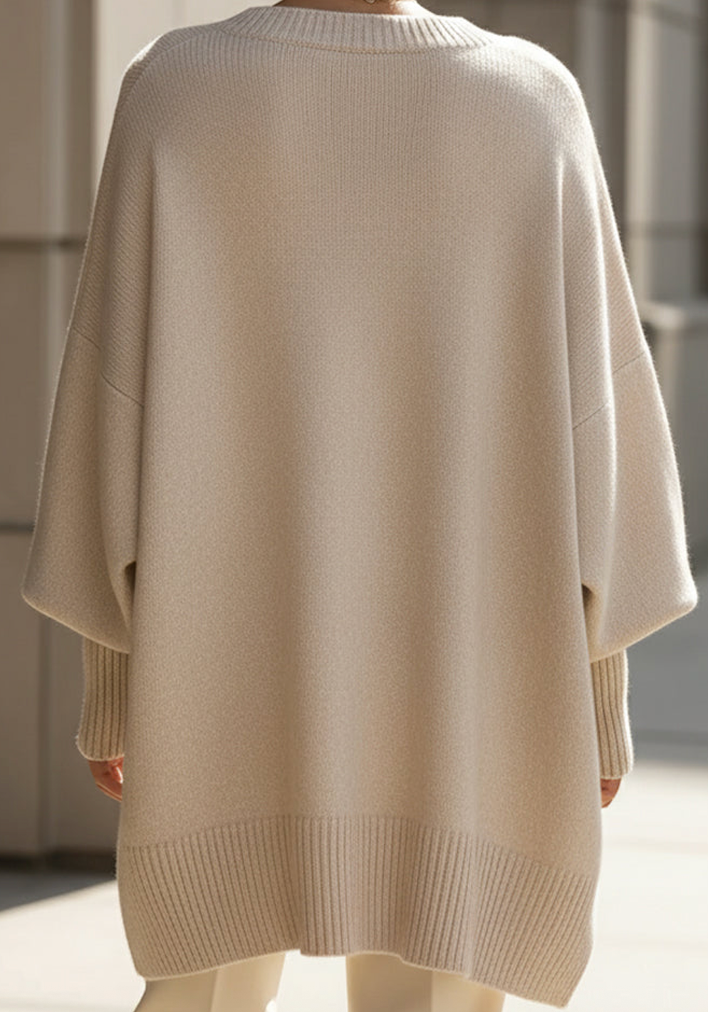 Nadia - Women's Oversized Knit Poncho Cape Sweater